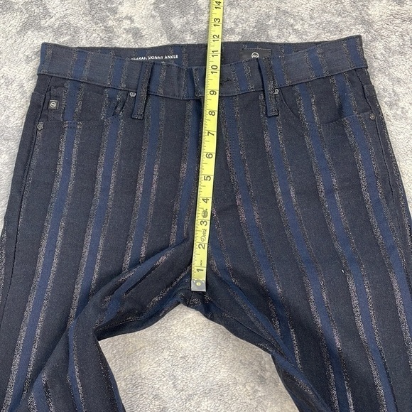 NWT AG Adriano Goldschmied Farrah Skinny Ankle Metallic Stripe Jeans HR 28 - Picture 13 of 15